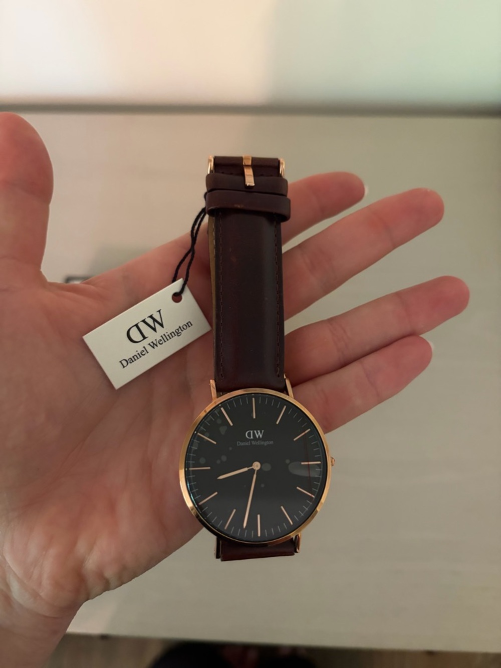 Daniel Wellington Brown Leather Watch with Gold Accents